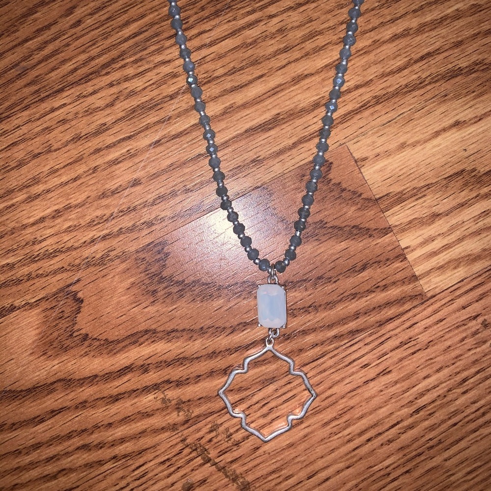 Blue and silver pendant necklace